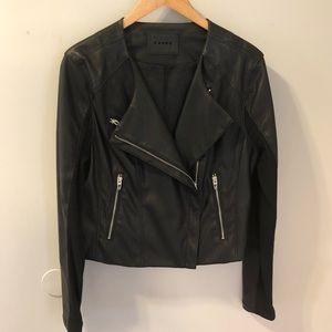Blank NYC Collarless Faux Leather Moto Jacket, XL